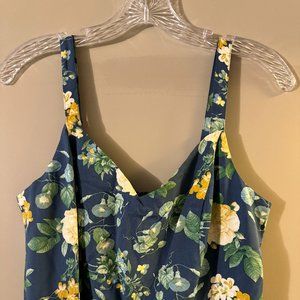 Blue and Yellow Floral Maxi Dress